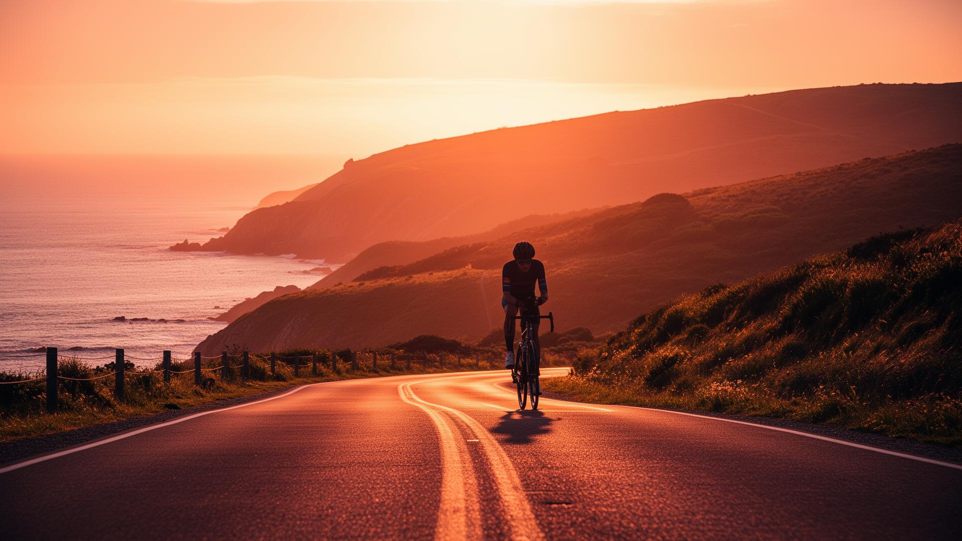 A fundraiser on a coastal road at golden hour